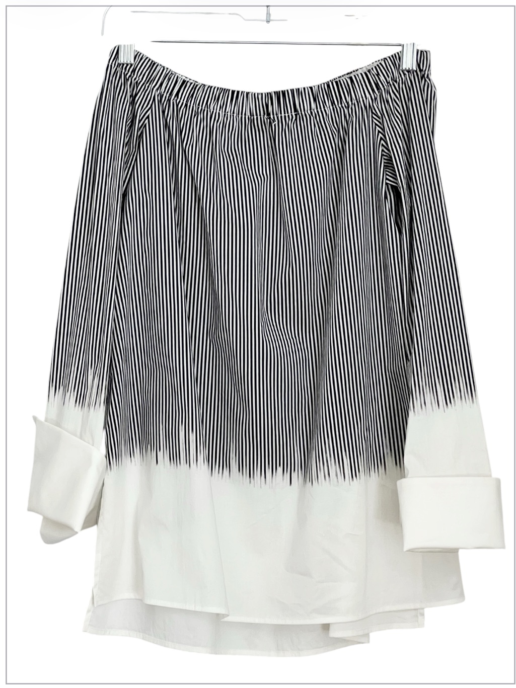 Lafayette 148 Black/White 97% Cotton Off The Shoulder Blouse Size P/ 2-4